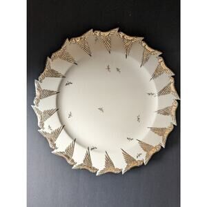 Emilia Castillo Flying Parrot Porcelain Plate Sterling Silver Mexico 13"